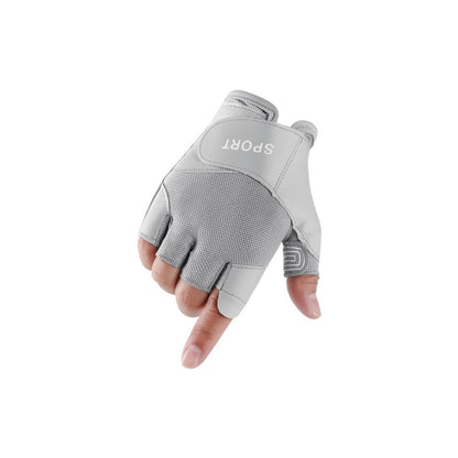Lightweight breathable half-finger gloves for men and women, ideal for cycling, hiking, and fitness workouts