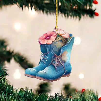Acrylic Christmas tree decoration flat hanging ornament by My Store