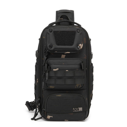 Men's multifunctional wear-resistant crossbody bag in a compact design with adjustable strap and multiple pockets