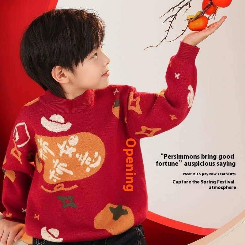 New baby red sweater for autumn and winter clothing collection