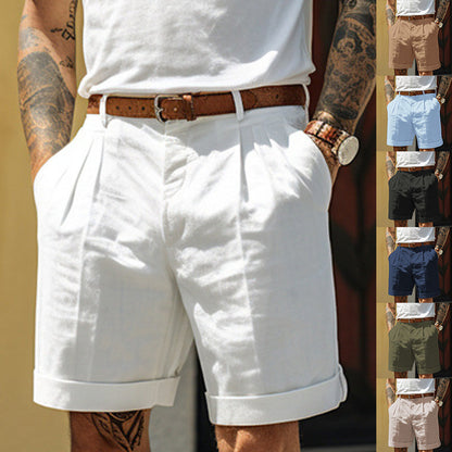 Men's straight leg shorts with pockets, loose fit casual summer bottoms for daily wear