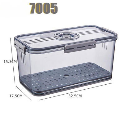 Transparent food grade PET refrigerator storage box with clear rectangular design and integrated handles