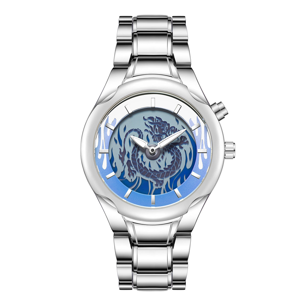 Personalized retro dragon-shaped dual-display men's watch with premium design and water resistance