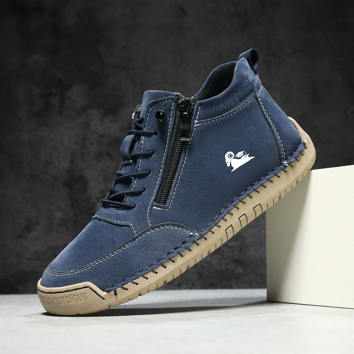 Hand-stitched women's soft sole flat casual shoes in a simple design