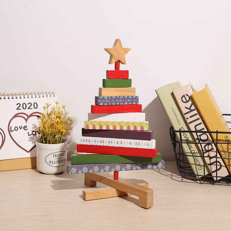 Christmas building blocks desktop decorations by My Store, festive holiday display pieces