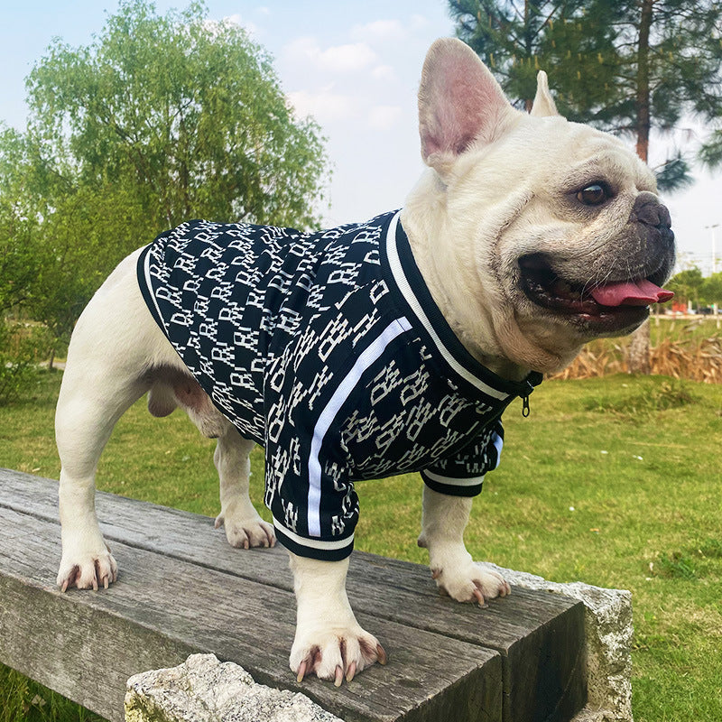Zip up dog clothing jacket in stretchy pet clothes design by My Store