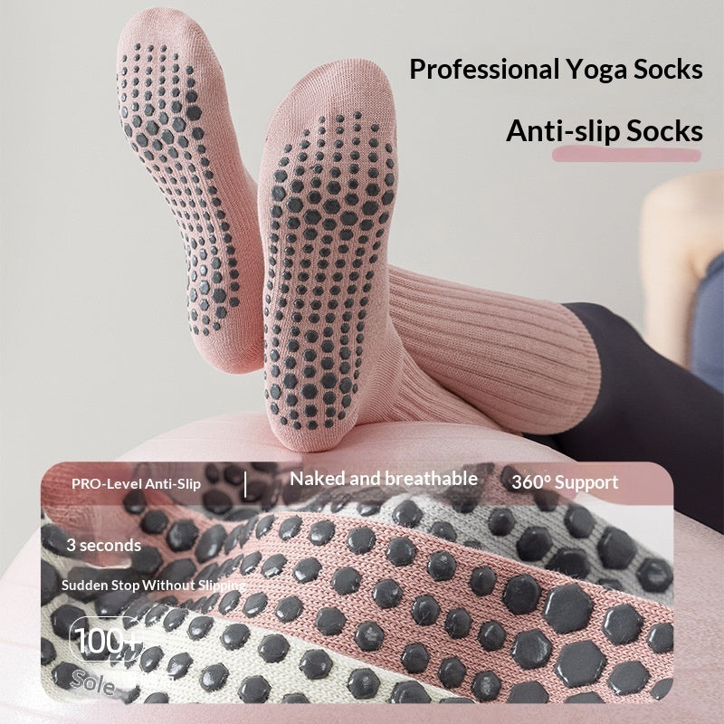 Silicone non-slip yoga socks for women by My Store, black ankle socks with grip soles