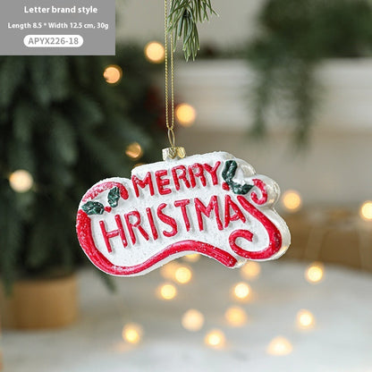 Painted plastic Christmas tree pendant decoration by My Store