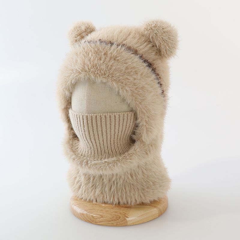 Warm windproof knitted wool hat with earflaps, displayed in a neutral product view