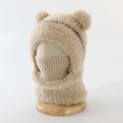 Warm windproof knitted wool hat with earflaps, displayed in a neutral product view