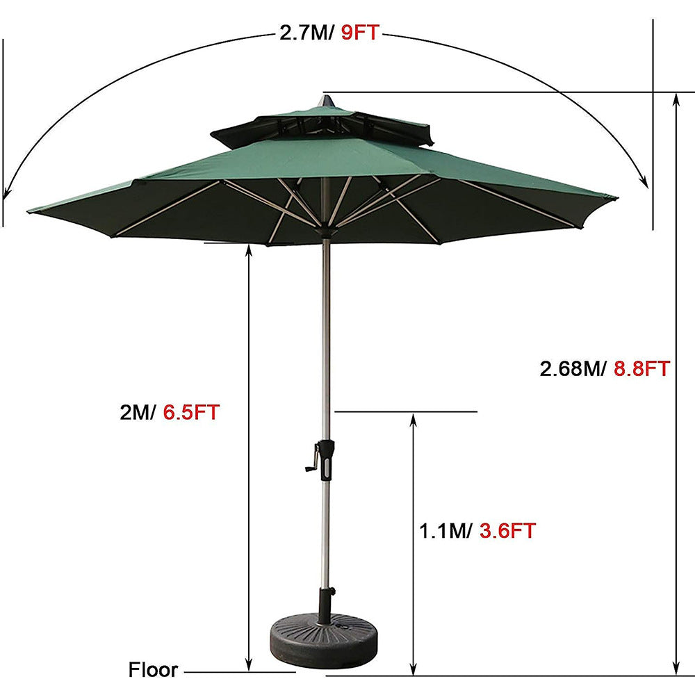 Cross-Border Hand-Cranked Aluminum Patio Umbrella