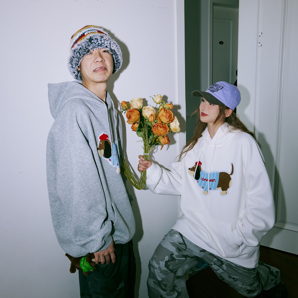 Unisex hooded sweatshirt for dogs in soft fabric, shown in a pet-friendly design