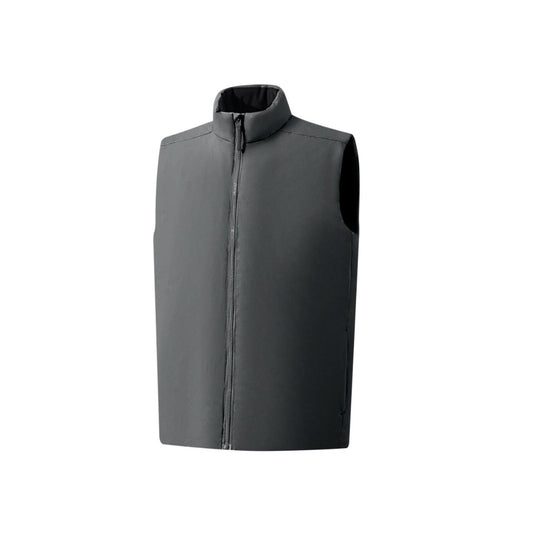 Unisex lightweight insulated puffer vest with stand collar, sleeveless quilted design for outdoor layering
