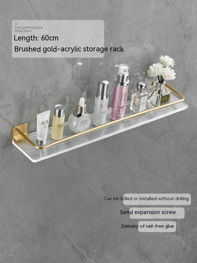 Acrylic bathroom storage rack for organizing towels and bathroom essentials