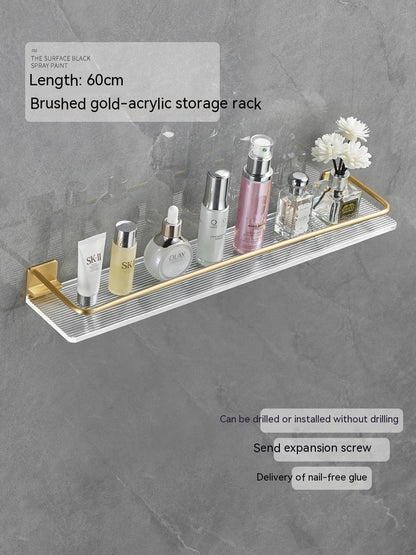 Acrylic bathroom storage rack for organizing towels and bathroom essentials