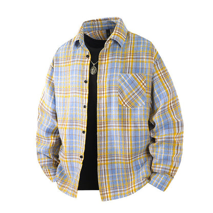 Casual brushed jacket for young couples, stylish versatile outerwear in a relaxed design