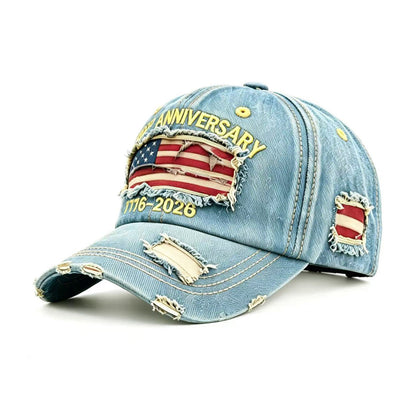 Sun-protective shade-providing denim hat with a casual blue design