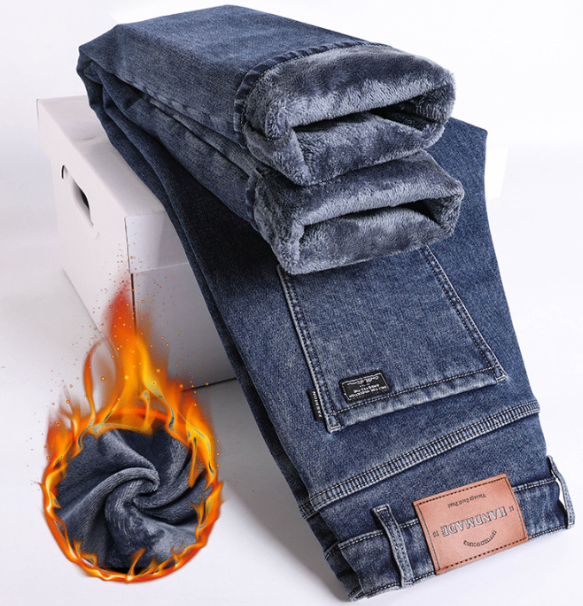 UrbanFlex men's denim jeans by BACKUPMYFILESNOW® with classic five-pocket design and dark blue wash.
