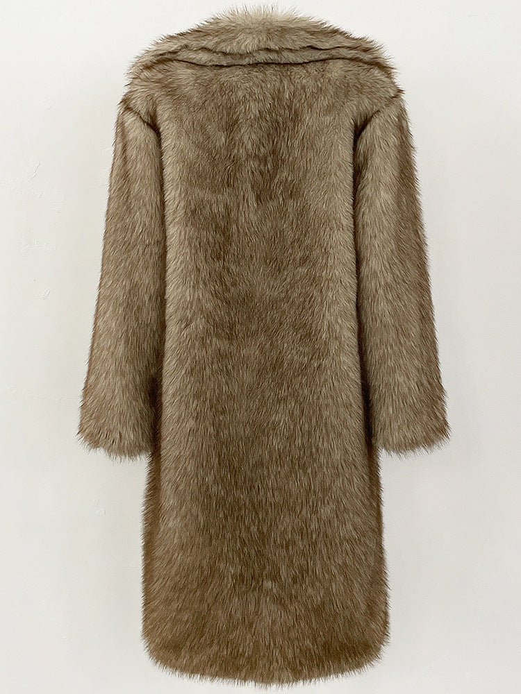 Women's artificial faux fur coat in a plush, high-quality design