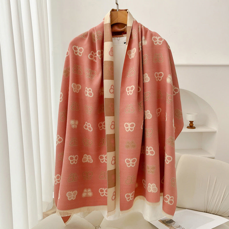 Retro high sense artificial cashmere scarf in a soft, textured design