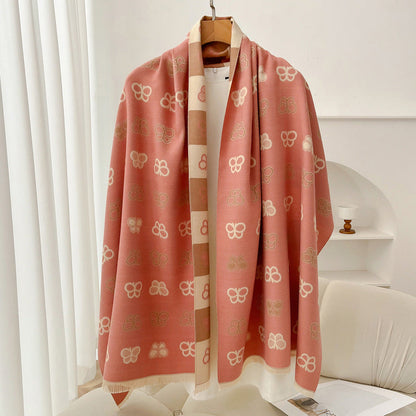 Retro high sense artificial cashmere scarf in a soft, textured design
