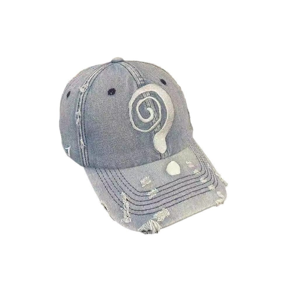 Men’s washed-and-distressed baseball cap in a casual worn-in style