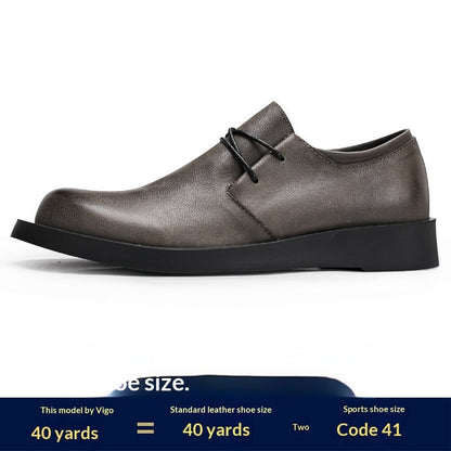 Men's breathable casual leather shoes in a classic low-top design
