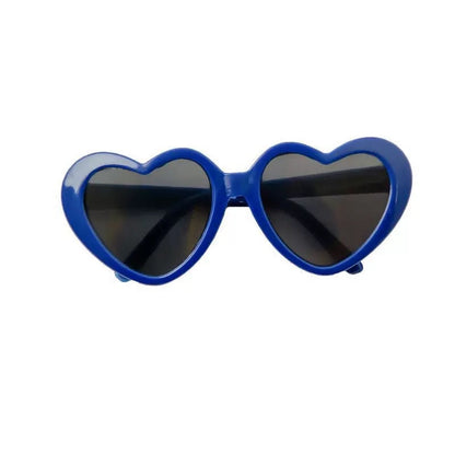 Cute pet sunglasses with sunflower and love-shaped details for posing outfits