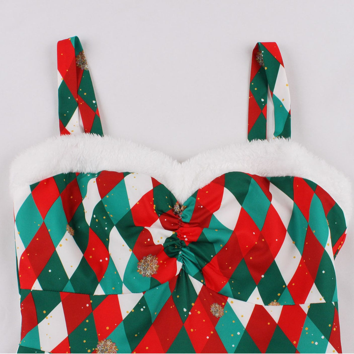 Christmas theme summer dress with sling straps and backless design for women
