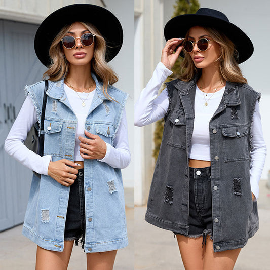 Women's loose-fitting casual sleeveless vest by My Store