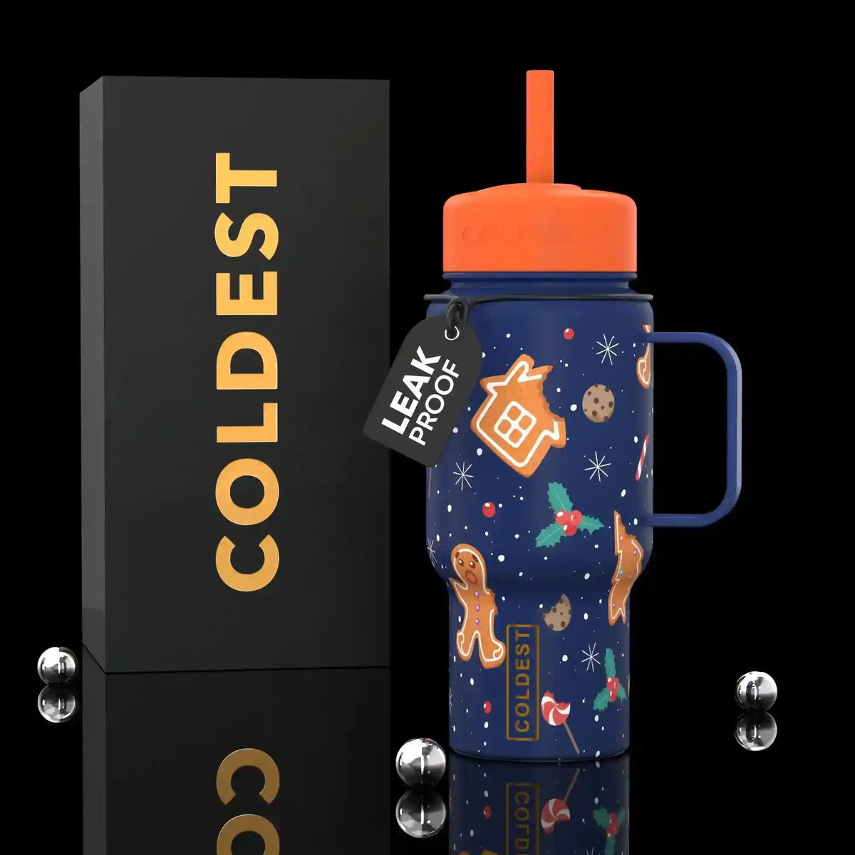 Coldest 6.7oz insulated water bottle with sleek design and secure lid, perfect for keeping drinks cold or hot.