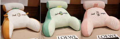 Fluffy triangle reading cushion, soft large backrest pillow for sofa, bed, office chair, or lumbar support