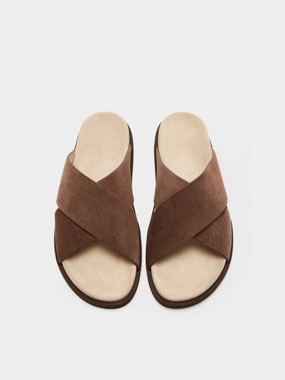 Men's breathable thick-soled beach flip-flops in a simple casual design