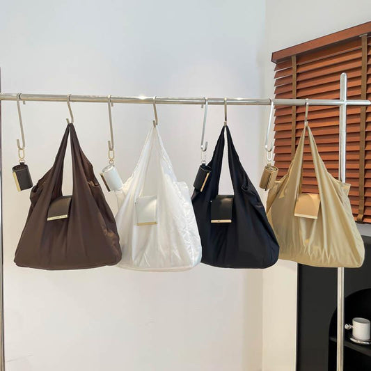Large-capacity eco-friendly storage tote bag for shopping, shown in water-resistant material