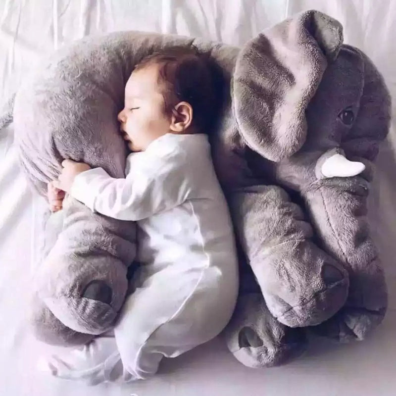 Soft comfort elephant plush toy with leather shell, designed as a baby sleep pillow by My Store