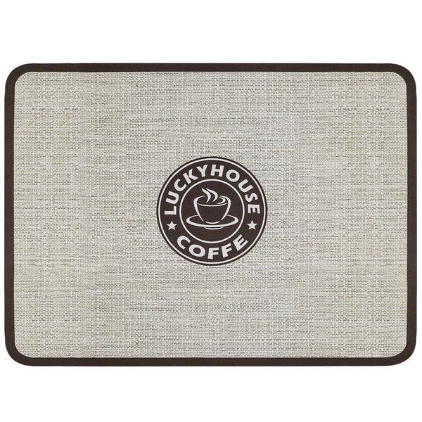 Backupsmyfilesnow.com waterproof rubber coffee bar mat with absorbent surface, 11.8 x 15.7 inches, for coffee machines and drying.