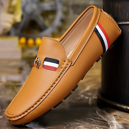 Plus-size soft leather casual shoes with flexible soles, designed for comfort and everyday wear