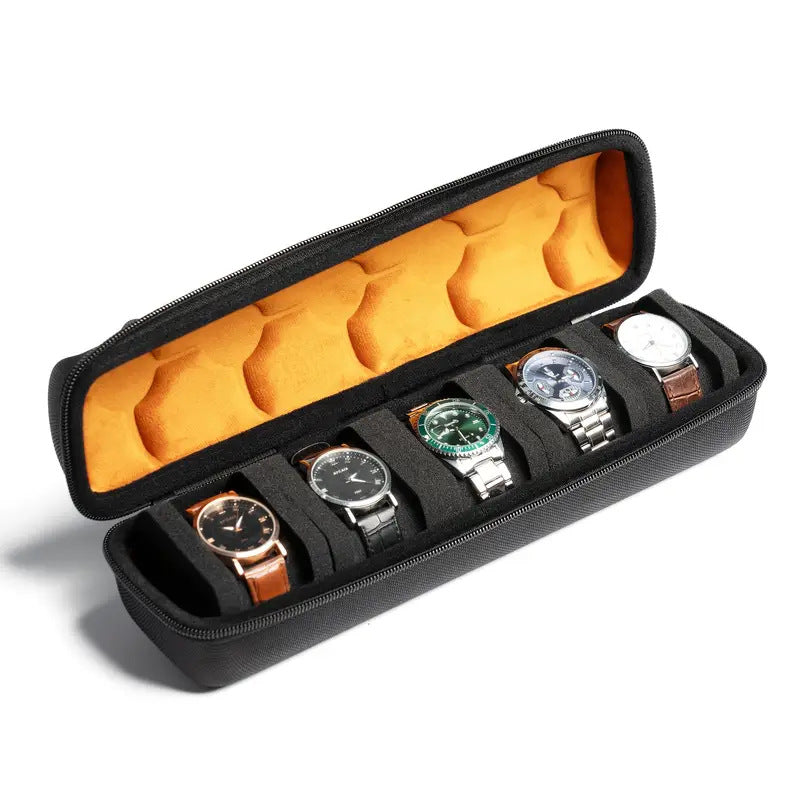 Smart watch storage box with multiple card slots in a compact, organized design