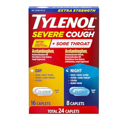 Tylenol Extra Strength 24ct Severe Cough & Throat Relief Day/Night