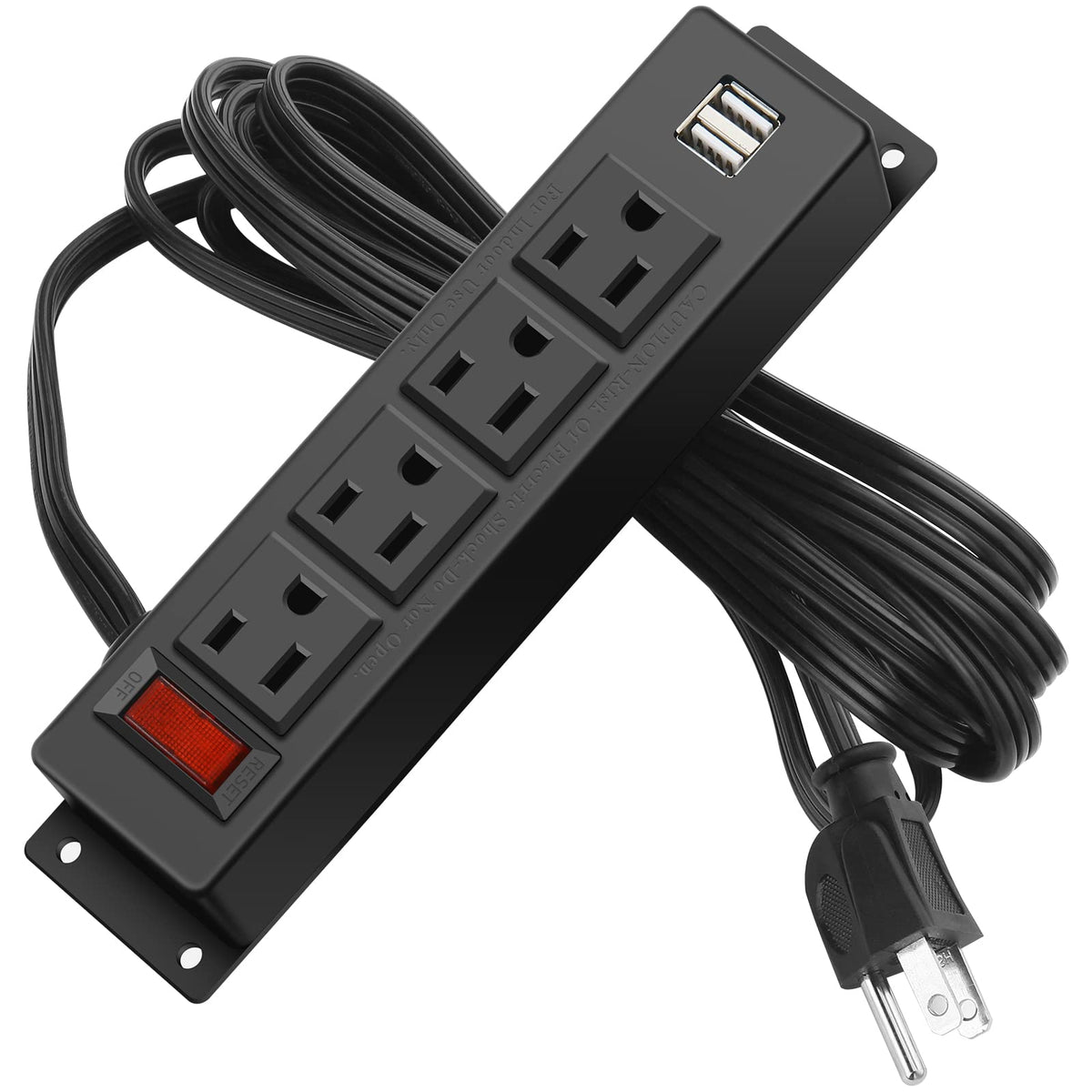VersaMount 4-Outlet Power Strip with Dual USB