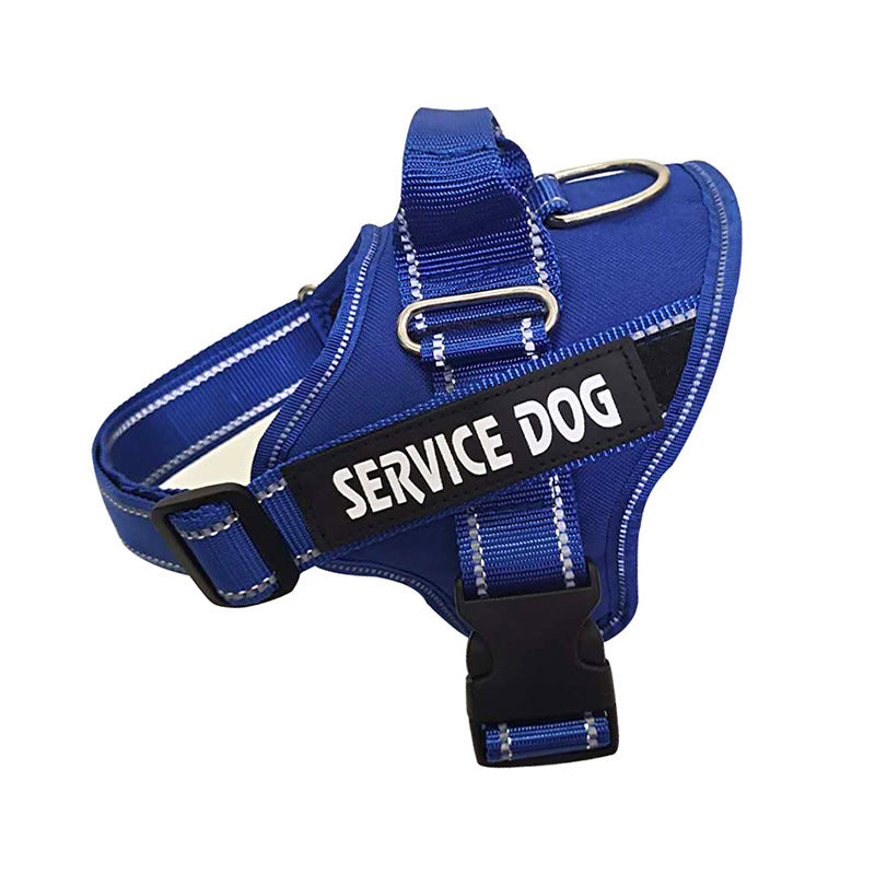 Personalized reflective dog harness copybook style, adjustable design with custom name patch