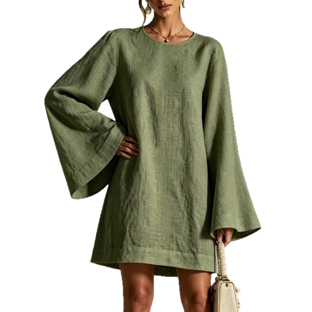 Stylish casual round-neck elegant women's dress by My Store