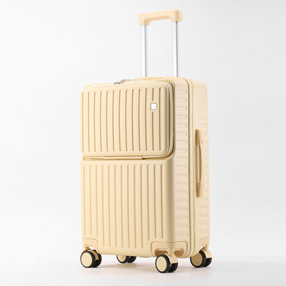 Front fastening multifunctional women's luggage suitcase with multiple compartments, My Store brand