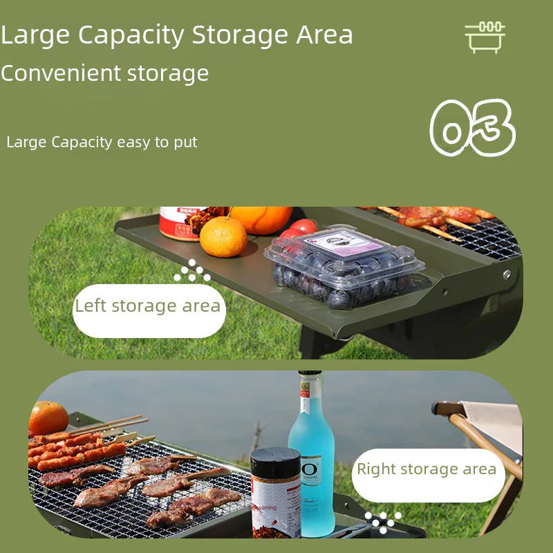 Large Portable Folding BBQ Grill for Outdoor Camping