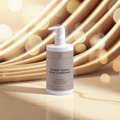 Belleviecosmetic Keratin Volume Boost Conditioner 390ml, nourishing hair conditioner for smooth, voluminous hair.