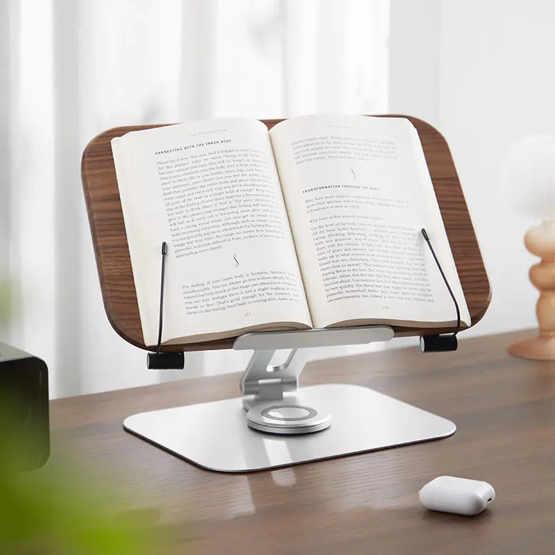 Adjustable Wooden Reading Stand for Tablets and Books
