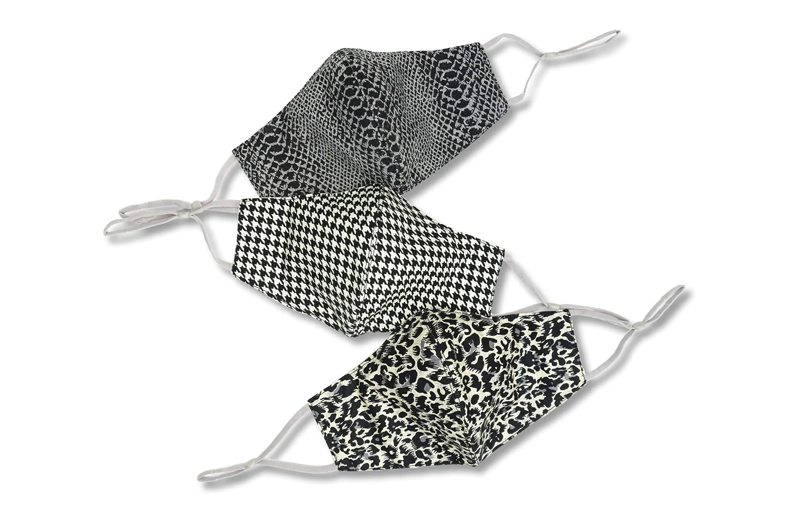 Three Pack of Reusable Face Masks - Super Soft Face Mask Made with Breathable Cotton Adjustable Mask Washable Cloth Mask - Adult Face Masks For Women and Men - Fabric Mask 100% Cotton Mask