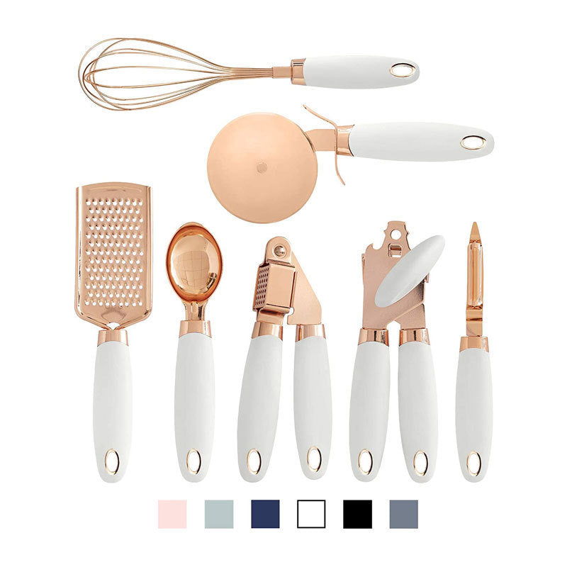 Stainless steel kitchen gadgets 7-piece set with assorted cooking utensilsդրբեջ