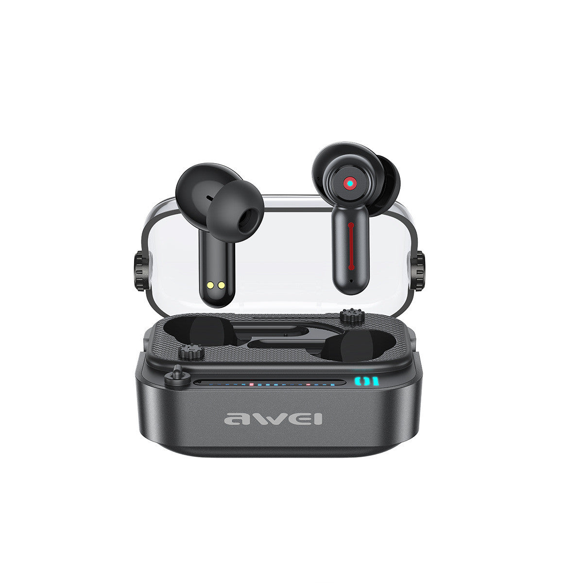 Wireless voice wake-up gaming earbuds, black in-ear design