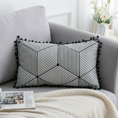Bohemian National throw pillow with colorful woven pattern and textured fabric by My Store